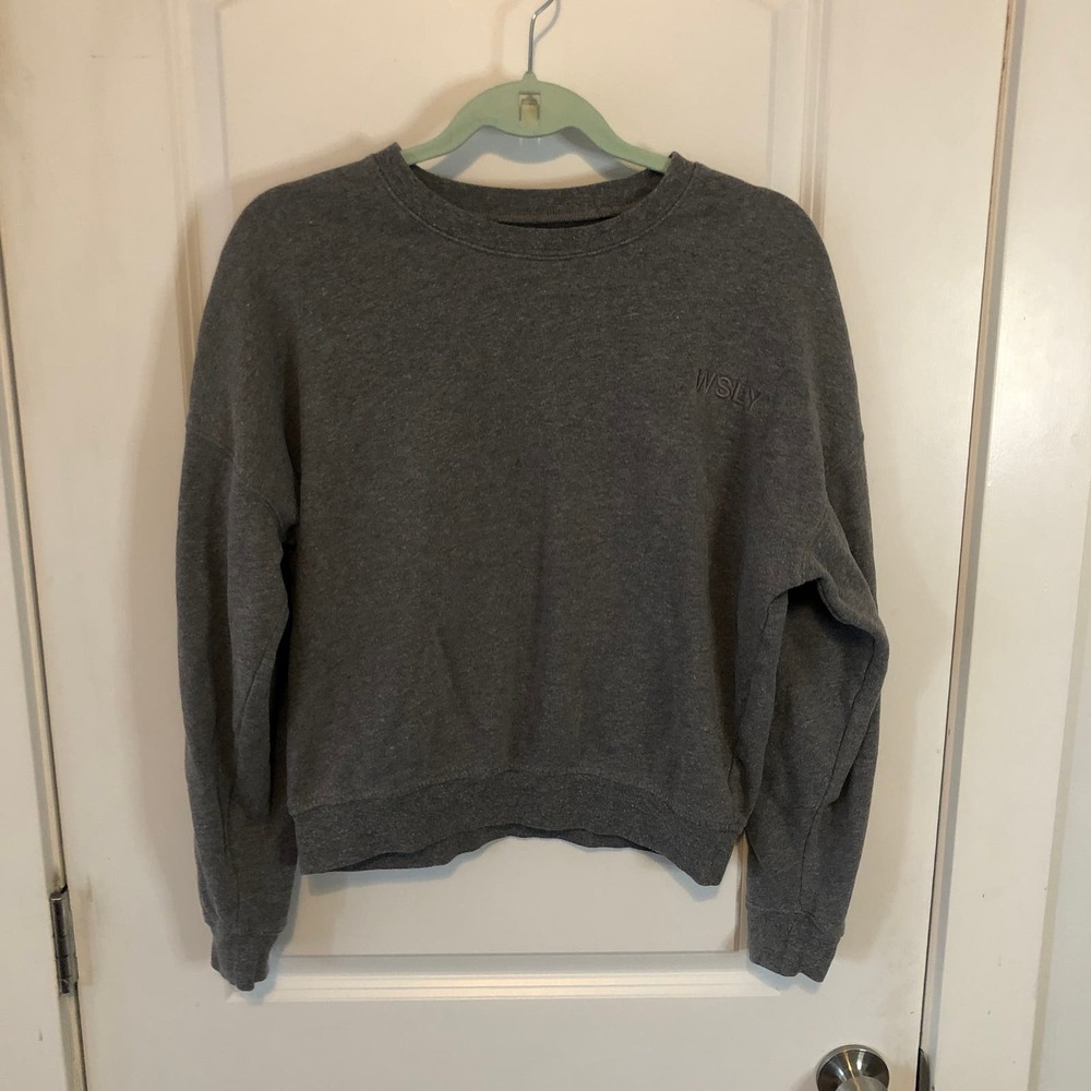 Bandier x WSLY Ecosoft Crewneck Sweatshirt Grey Heather size XS *Pilling $138